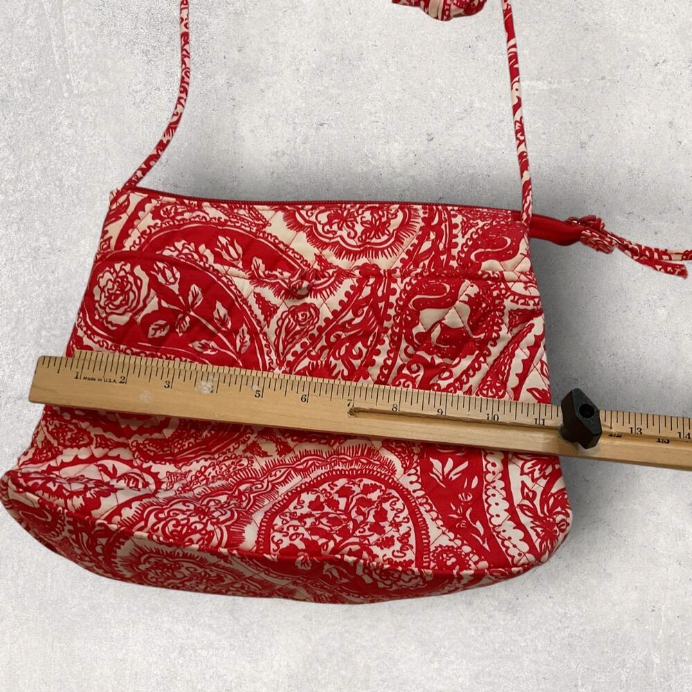Vera Bradley Crossbody Bag Red Paisley Boho Cottage Core Quilted Purse - Picture 6 of 7